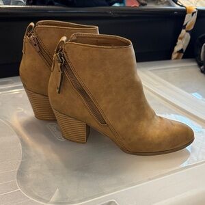 Express Brown Ankle Booties with Side Zipper